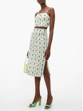 Staud Vegetable Print Skirt Set Small